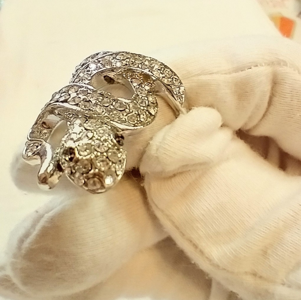 Ring Snake with rhinestones size 11 - Picture 4 of 6